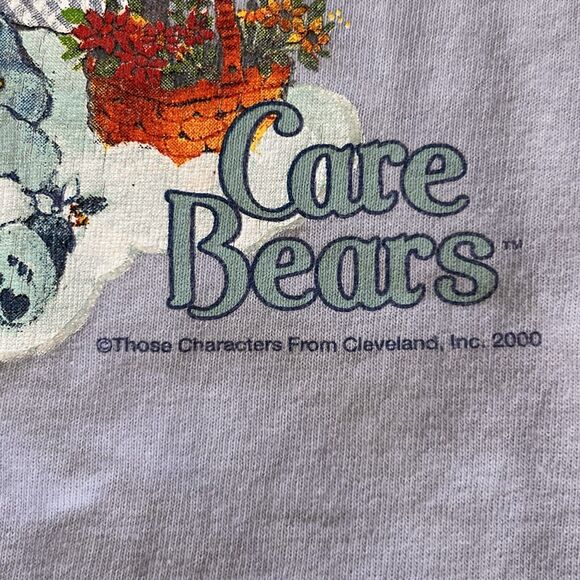 Vintage Care Bears T-shirt Tee Junior’s Large Wish Blue Long Sleeve Y2K Decal - Picture 4 of 6